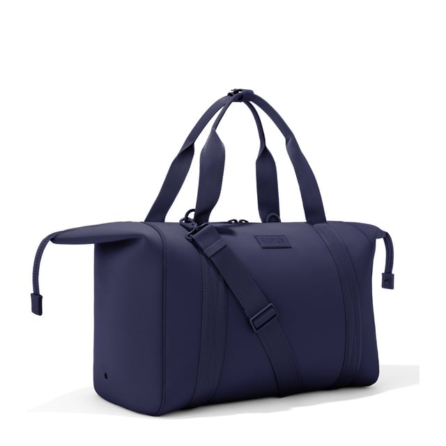 Extra Large Landon Carryall in  navy blue with zippers unbuckled