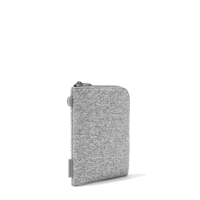 Dagne Dover neoprene Skye Essentials Pouch in grey seen from an angle.
