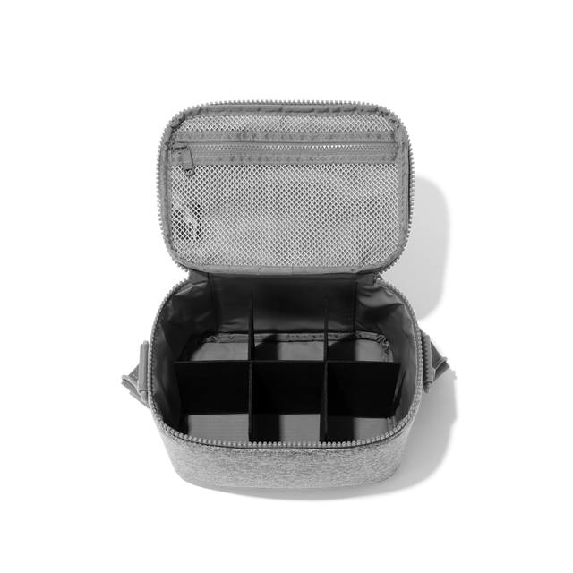 Dagne Dover large Tavi Cooler in grey opened, showing the removable divider.