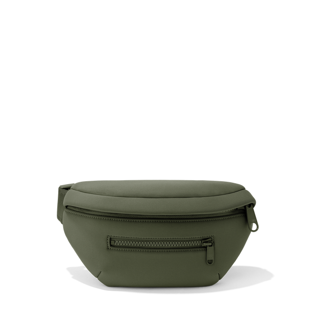 Dagne Dover Ace Fanny Pack in a cool green-grey. NoPDP