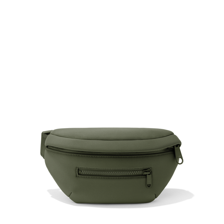Dagne Dover Ace Fanny Pack in a cool green-grey. NoPDP