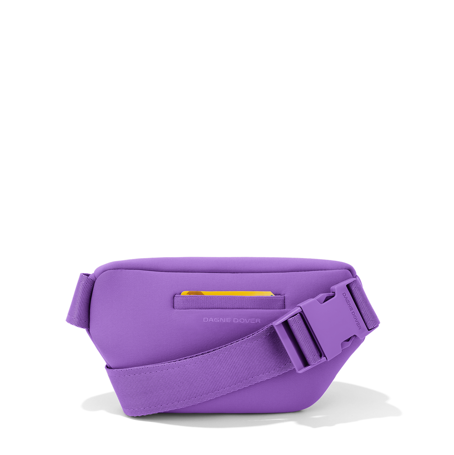 Dagne Dover Ace Fanny Pack in a bright saturated purple seen from the back.