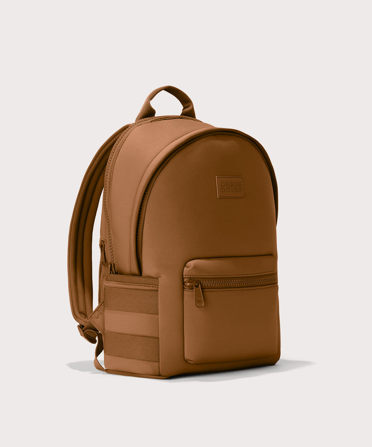 Large Dakota in a saturated, warm medium-brown with burnt orange undertones., side angle view

