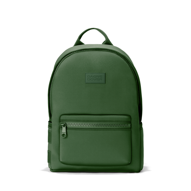 Dagne Dover medium Dakota Neoprene Backpack in a rich, classic forest green.
