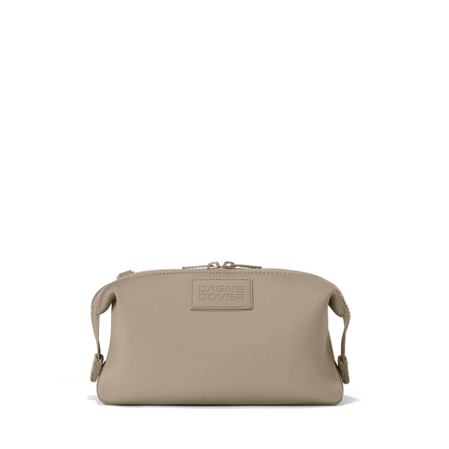 Dagne Dover Large Hunter Toiletry Bag in khaki.