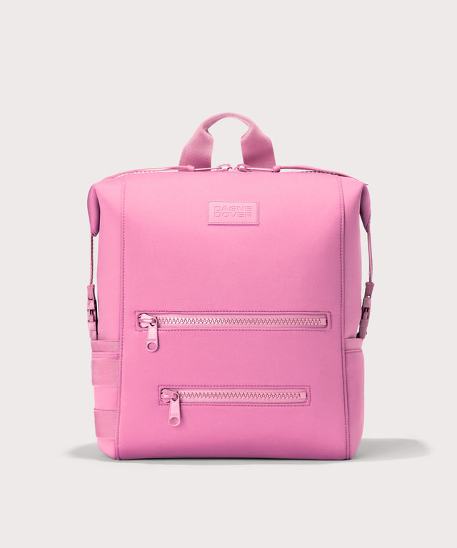 Dagne Dover Large Indi Diaper Backpack in a true bubble gum pink.