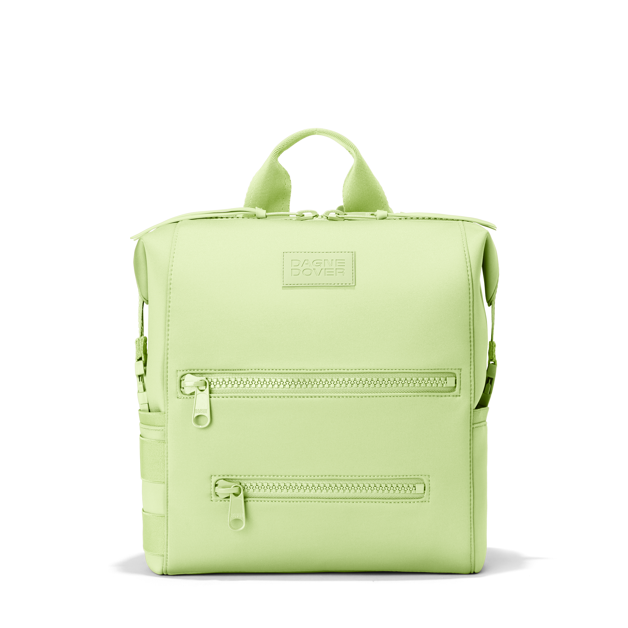 Dagne Dover Medium Indi Diaper Backpack in a vibrant, creamy green.