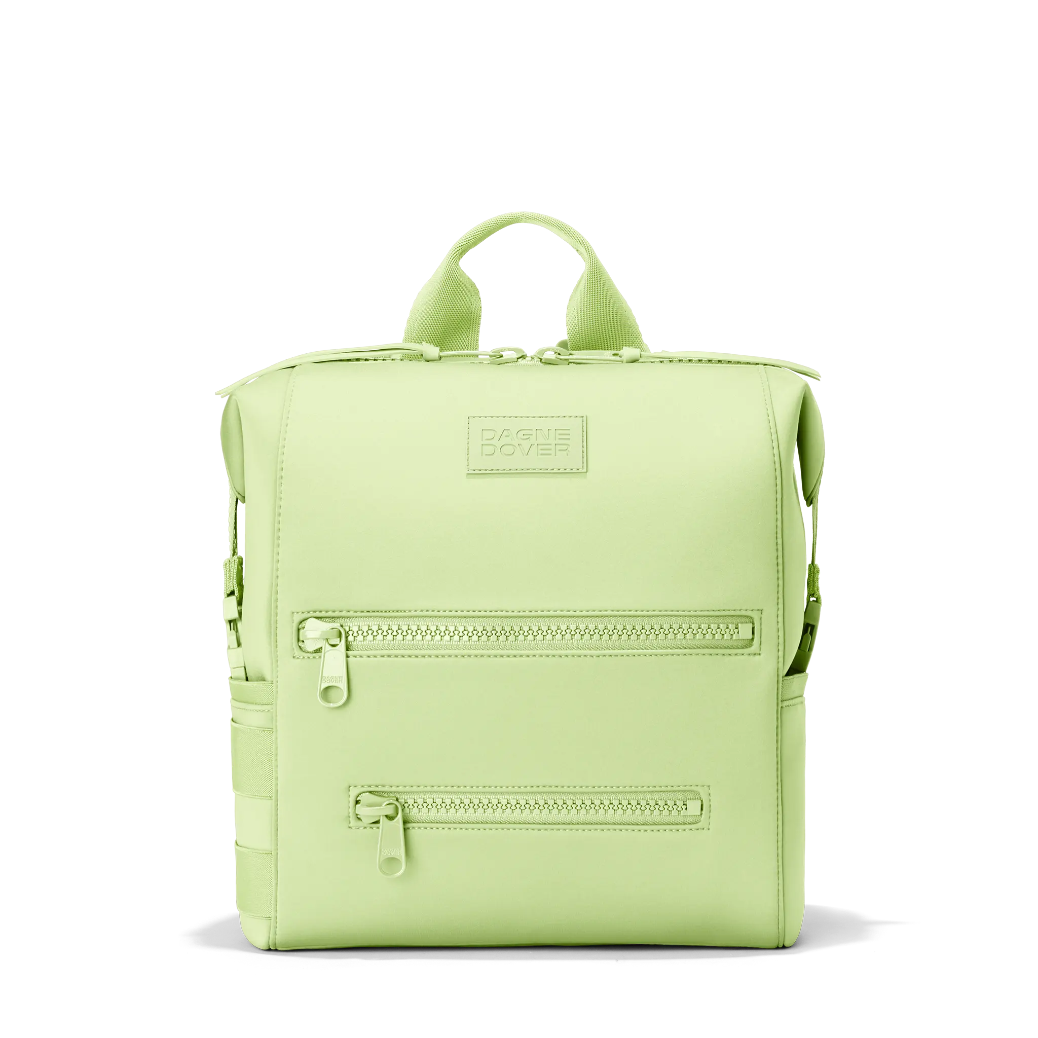 Dagne Dover Medium Indi Diaper Backpack in a vibrant, creamy green.