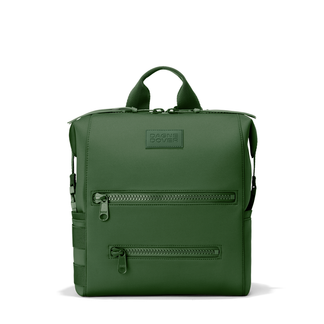 Dagne Dover medium Indi Diaper Backpack in a rich, classic forest green.
