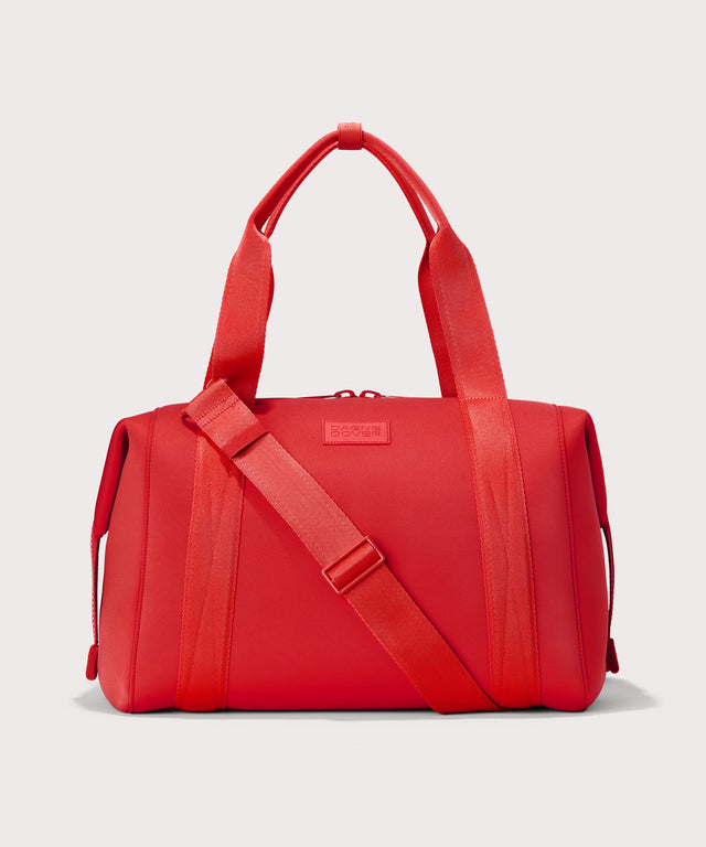 Dagne Dover Large Landon Carryall in a fiery, saturated red leaning toward orange.