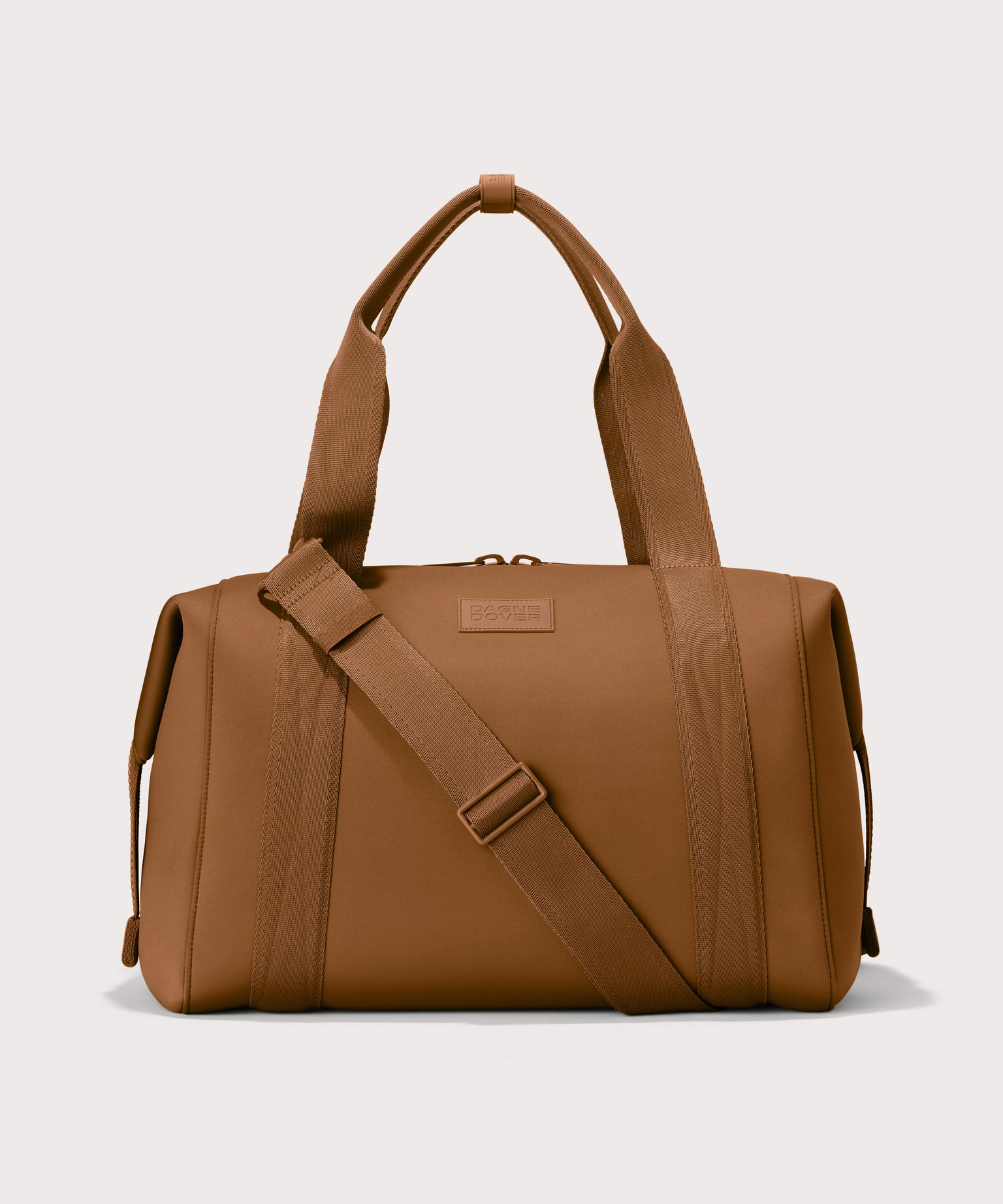 Large Landon Carryall in a a saturated, warm medium-brown with burnt orange undertones
