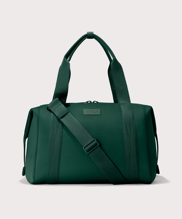 Large Landon Carryall in a saturated, jewel-toned deep green with bold blue undertones.
