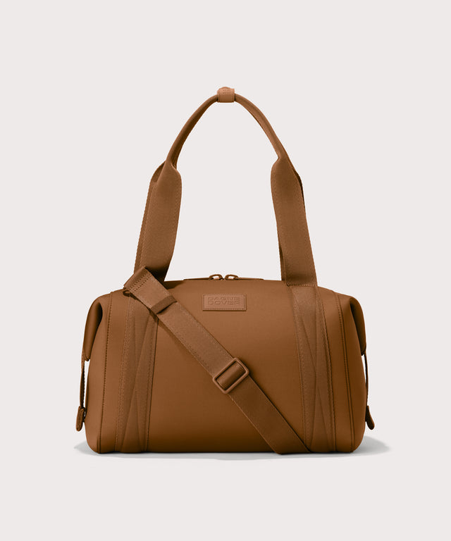 Medium Landon Carryall in a a saturated, warm medium-brown with burnt orange undertones
