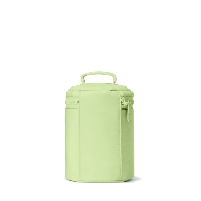 Dagne Dover large Mila Toiletry Pouch in matcha green seen from the back.