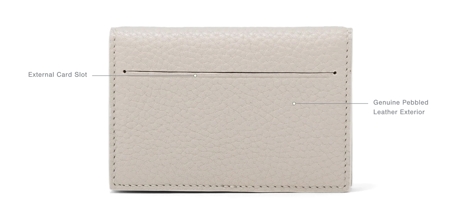 Accordion Card Case - Expandable Pebbled Leather Card Case