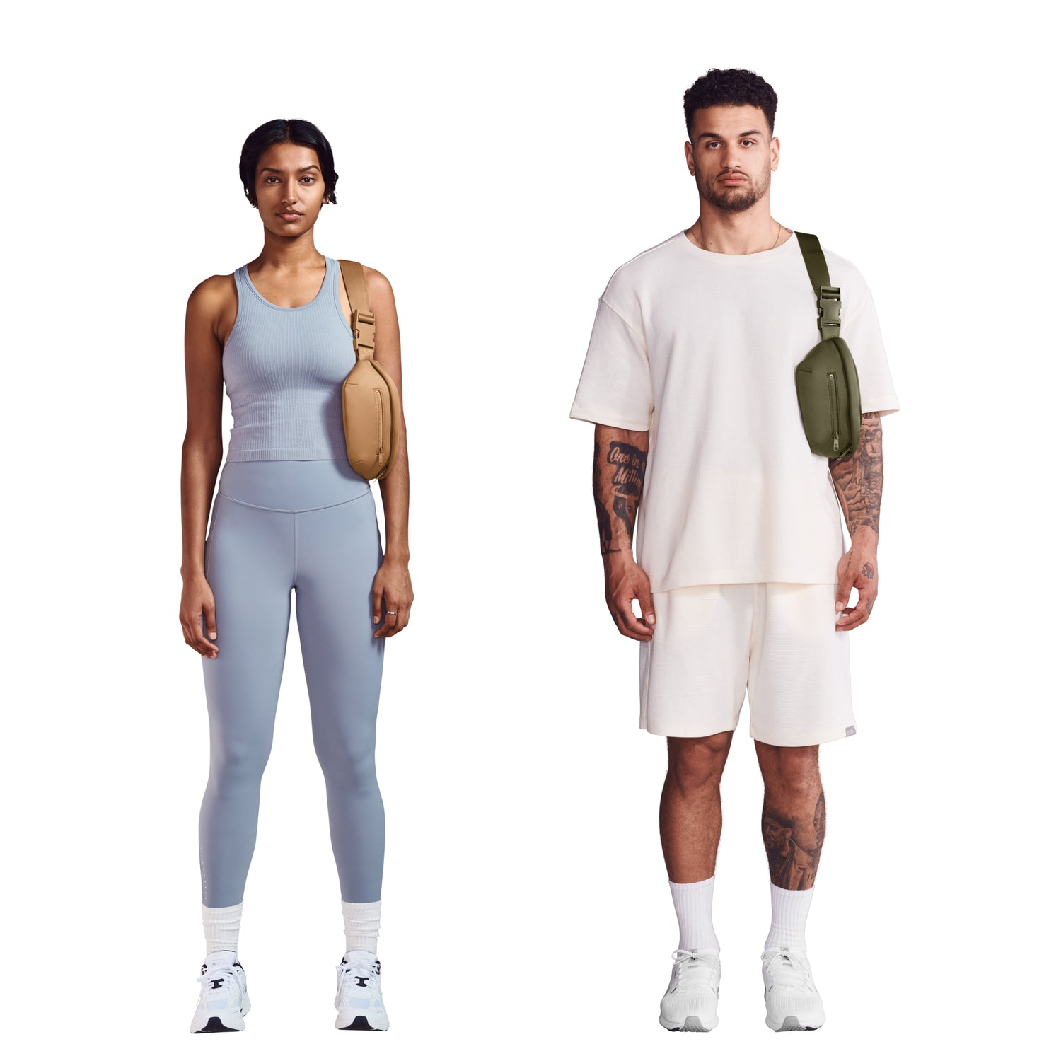 <span class='ways-to-wear'>Ways to Wear</span>Model Left: Varsha is 5'11", Model Right: Blake is 6'1"