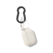 Airpod case attached to a Dagne Dover carabiner in black.