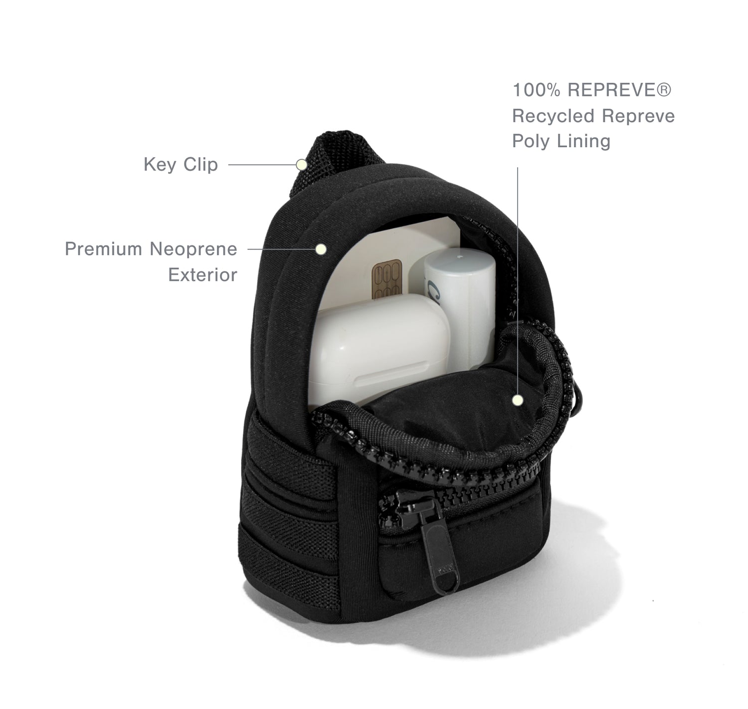 Dakota Keychain - Neoprene Mini Backpack Keychain | Dagne Dover