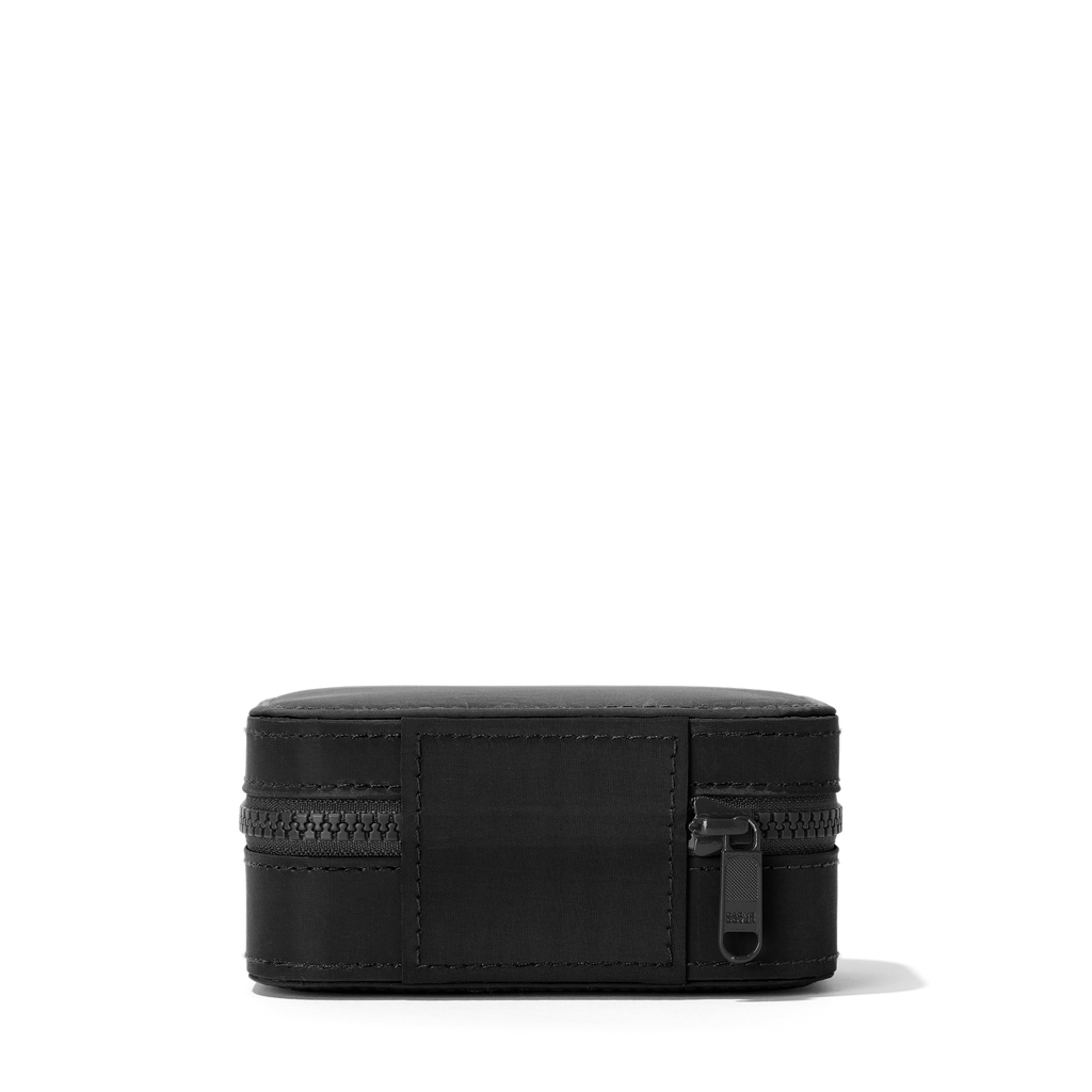 Dagne Dover Small Frankie Jewelry Case in black seen from the back.