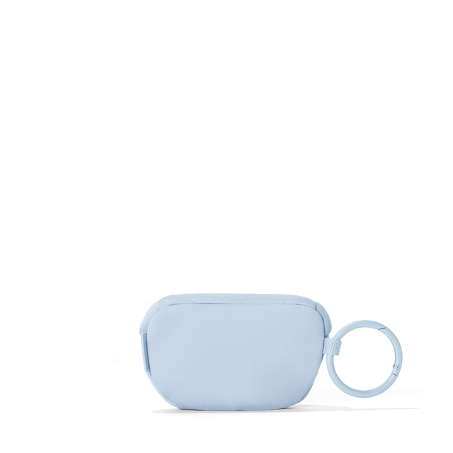Dagne Dover Ace Keychain in an airy, lighter sky blue seen from the back.

