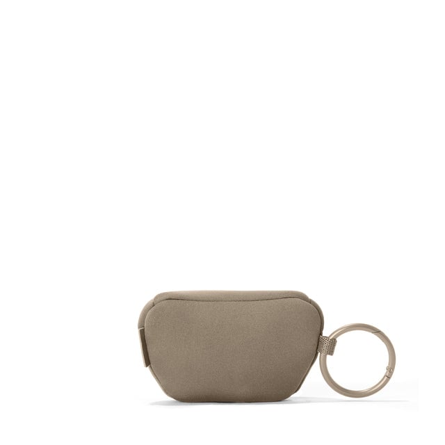 Dagne Dover Ace Keychain in a medium-dark, creamy tan seen from the back.