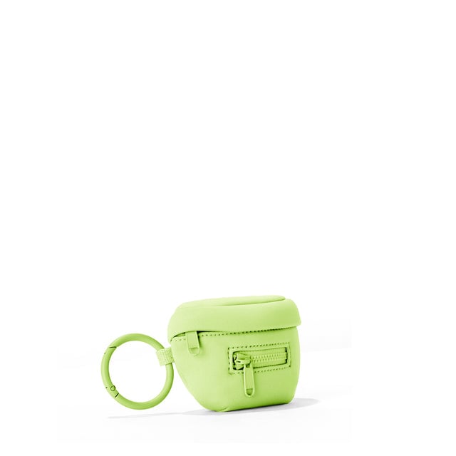 Dagne Dover Ace Keychain in a vibrant, creamy green seen from an angle.