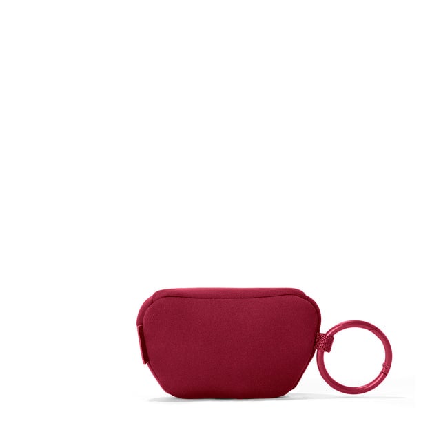 Dagne Dover Ace Keychain in a punchy, saturated deep red seen from the back.