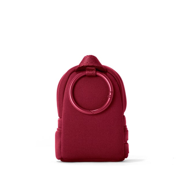Dagne Dover Dakota Keychain in a punchy, saturated deep red seen from the back.