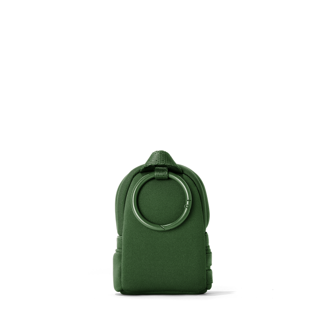 Dagne Dover Dakota Keychain in a rich, classic forest green seen from the back.
