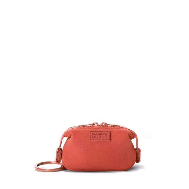 Dagne Dover Hunter Keychain in a poppy, vintage wash red.
