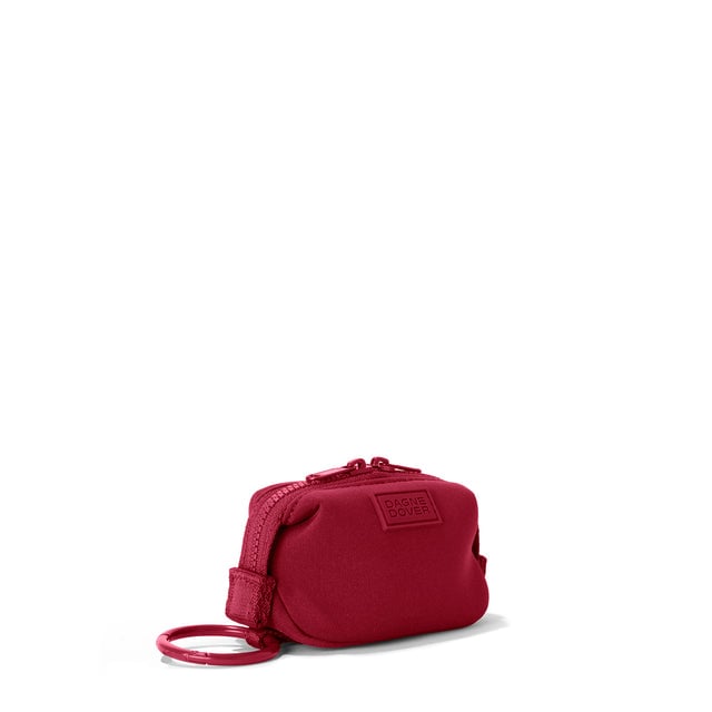 Dagne Dover Hunter Keychain in a punchy, saturated deep red seen from an angle.