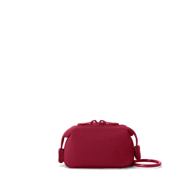 Dagne Dover Hunter Keychain in a punchy, saturated deep red seen from the back.