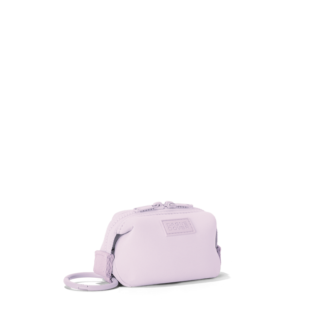Dagne Dover Hunter Keychain in a soft purple with grey undertones seen from an angle.
