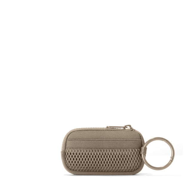 Dagne Dover Mara Keychain in a medium-dark, creamy tan seen from the back.
