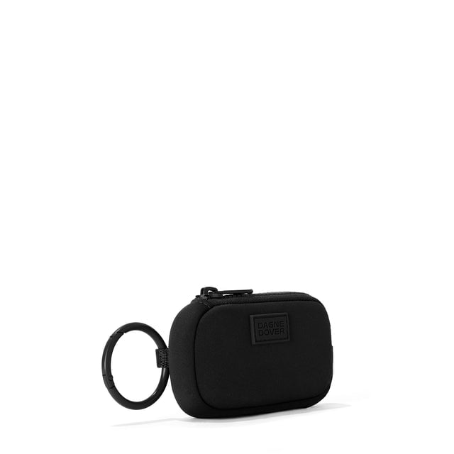 Dagne Dover Mara Keychain in black seen from an angle.