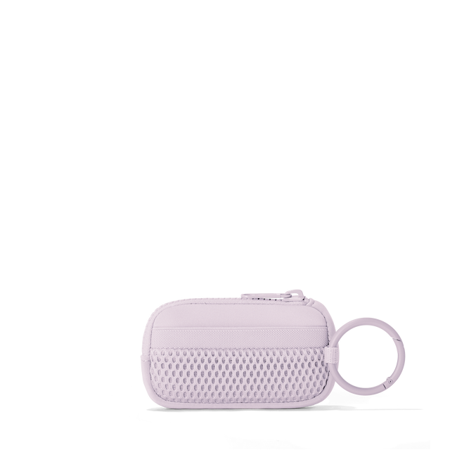 Dagne Dover Mara Keychain in a soft purple with grey undertones seen from the back.
