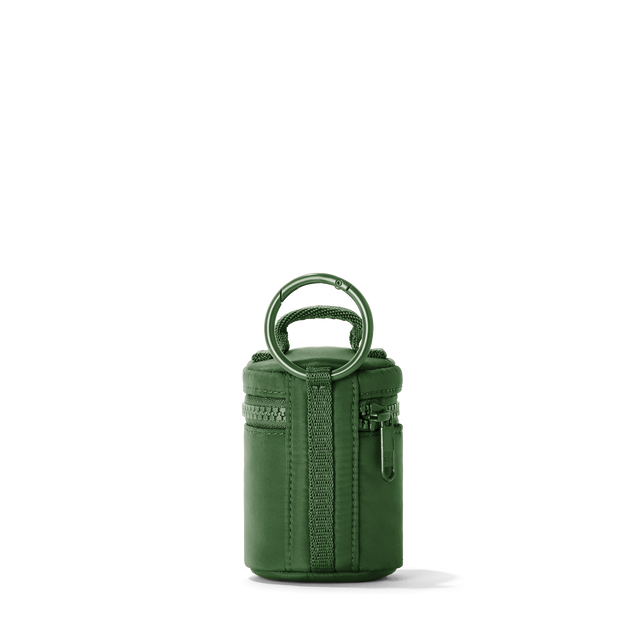 Dagne Dover Mila Keychain in a rich, classic forest green seen from the back.
