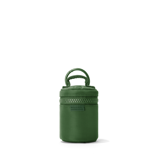 Dagne Dover Mila Keychain in a rich, classic forest green.
