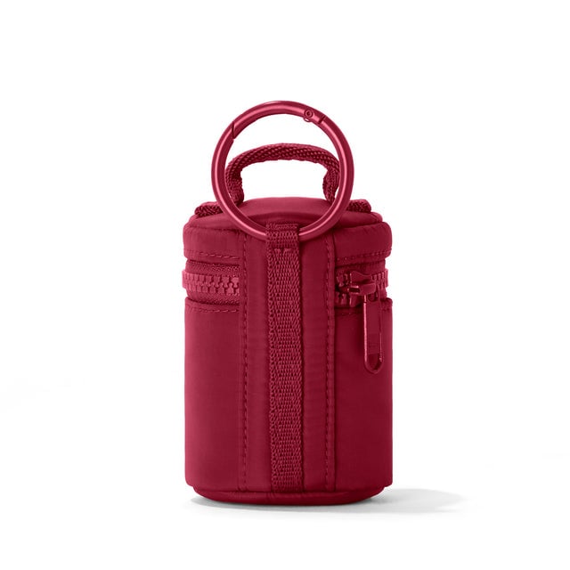 Dagne Dover Mila Keychain in a punchy, saturated deep red seen from the back.