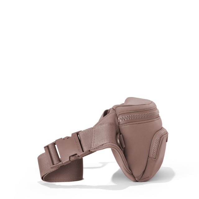 Dagne Dover Jax Large Fanny Pack in Dune, side angle.