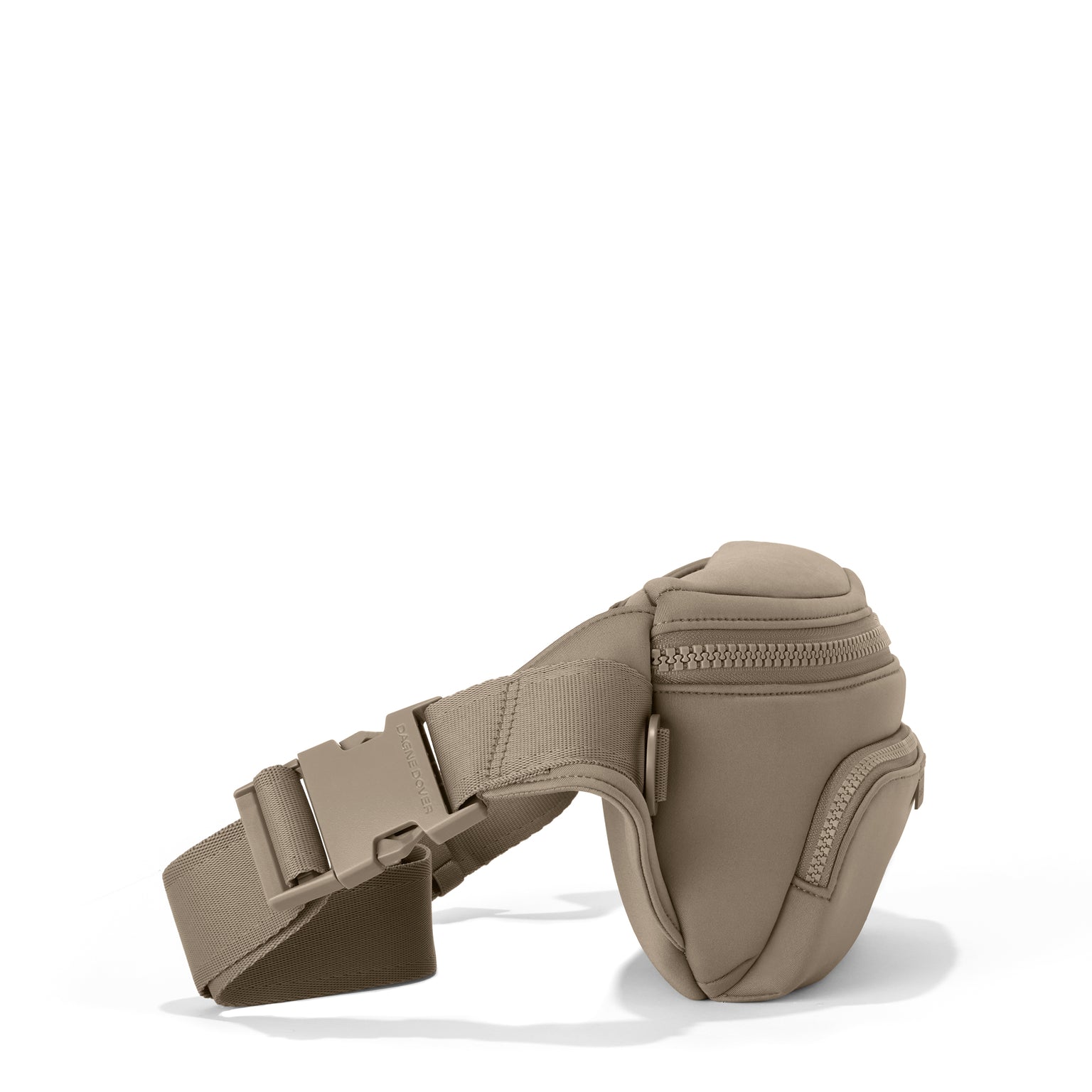 Dagne Dover Jax Large Fanny Pack in Khaki, side angle.