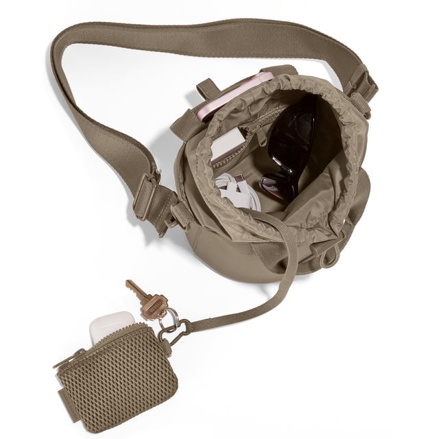 hover Dagne Dover Nico Bucket Bag in Khaki, topdown.