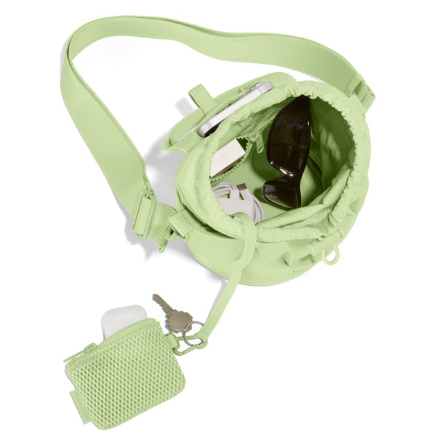 hover Dagne Dover Nico Bucket Bag in Matcha Latte, topdown.