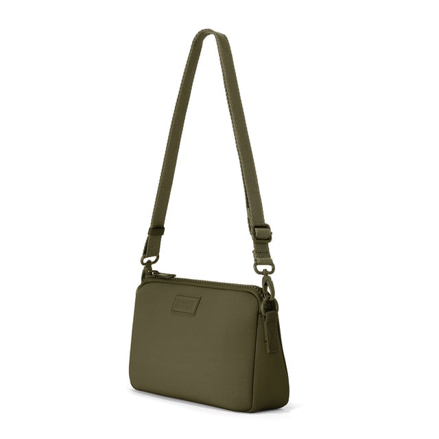 Dagne Dover Nora Shoulder Bag in Dark Moss, side angle