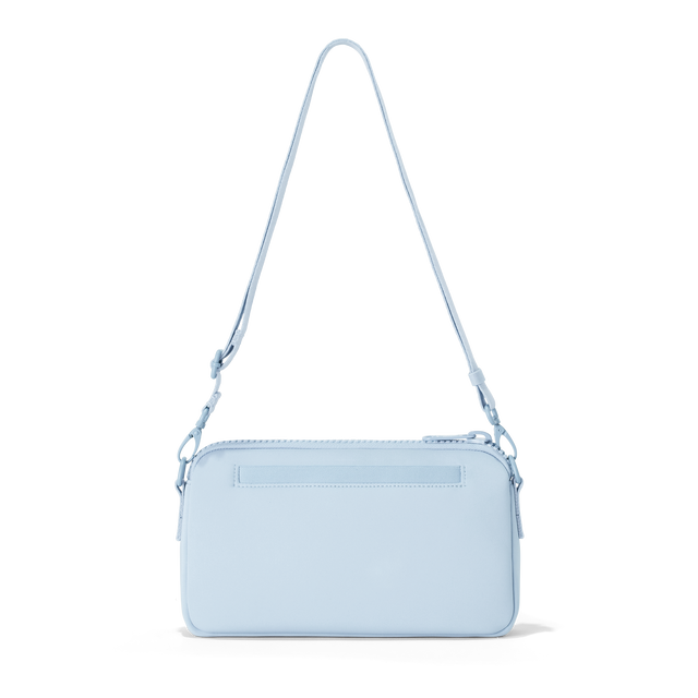 Dagne Dover Nora Shoulder Bag in an airy, lighter sky blue, back angle

