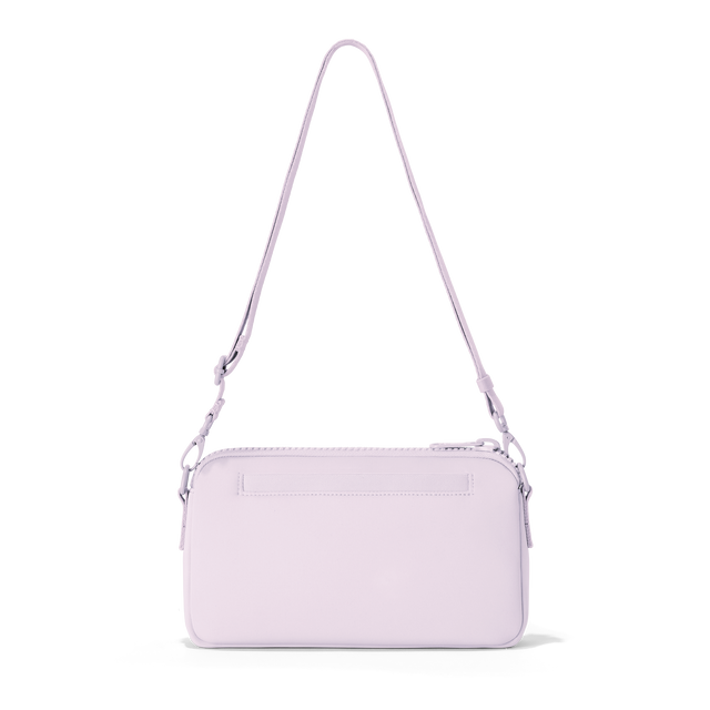 Dagne Dover Nora Shoulder Bag in a soft purple with grey undertones, back angle
