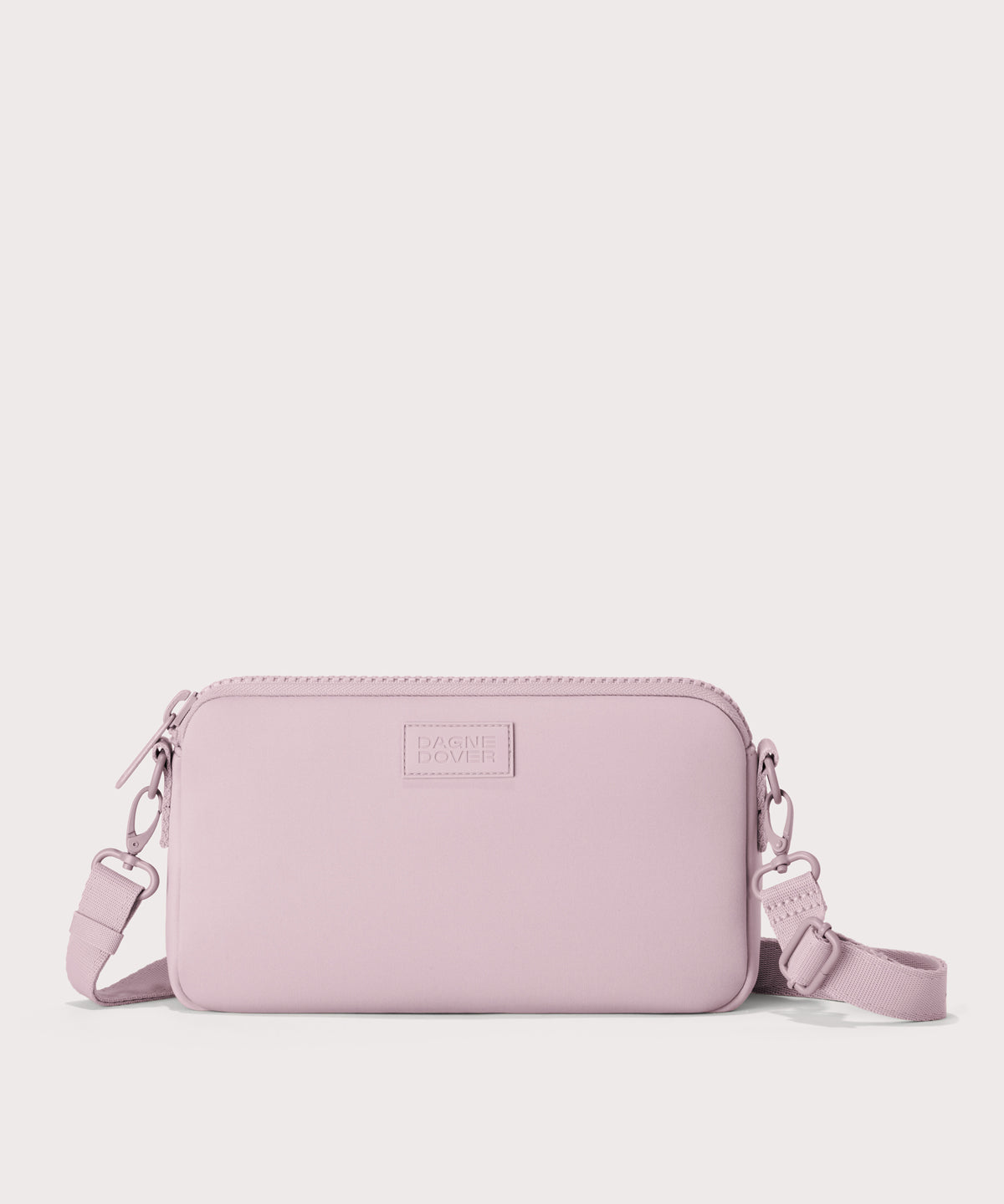 Nora shoulder bag in a cool, powdery pink with soft grey undertones.
