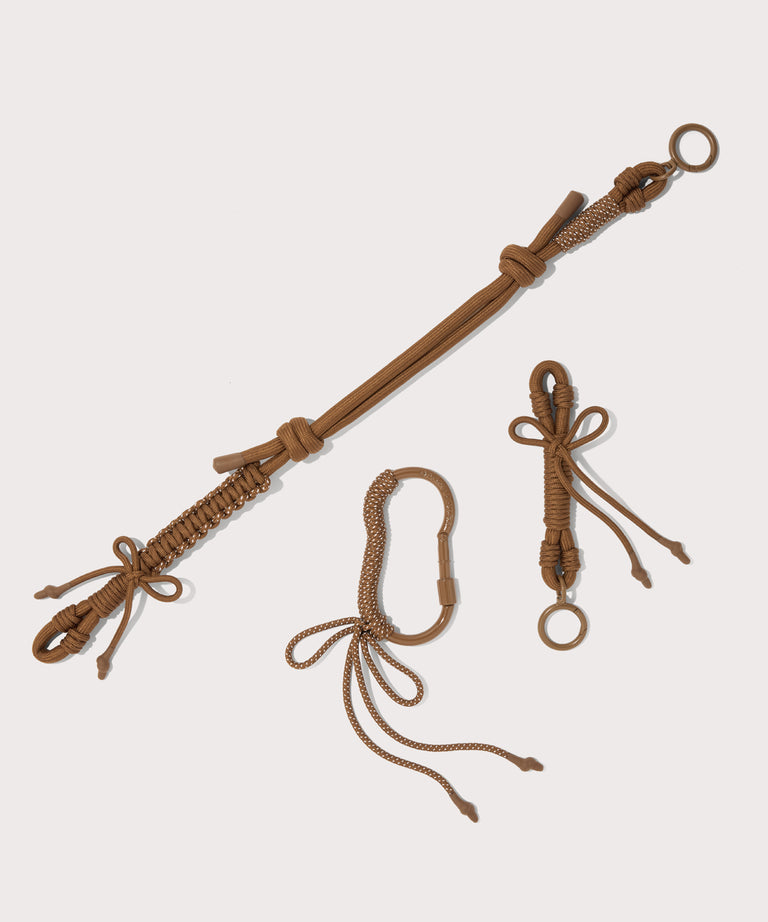 separated corded strap in a saturated, warm medium-brown with burnt orange undertones