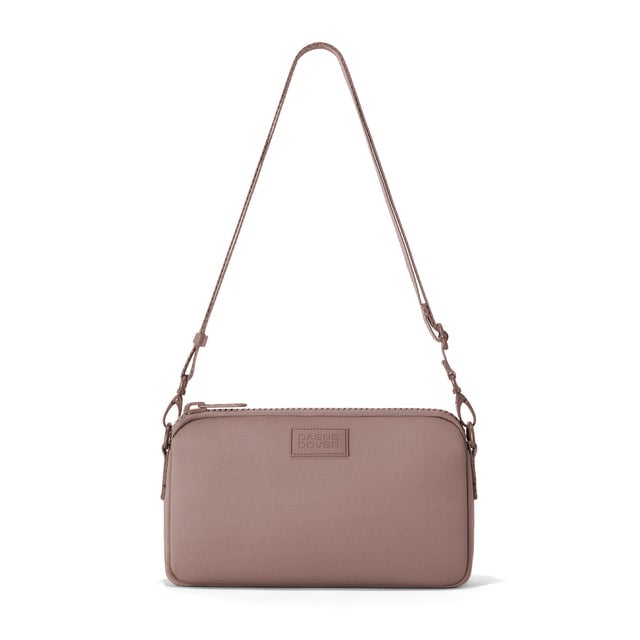 Dagne Dover Nora Shoulder Bag in Dune, strap up