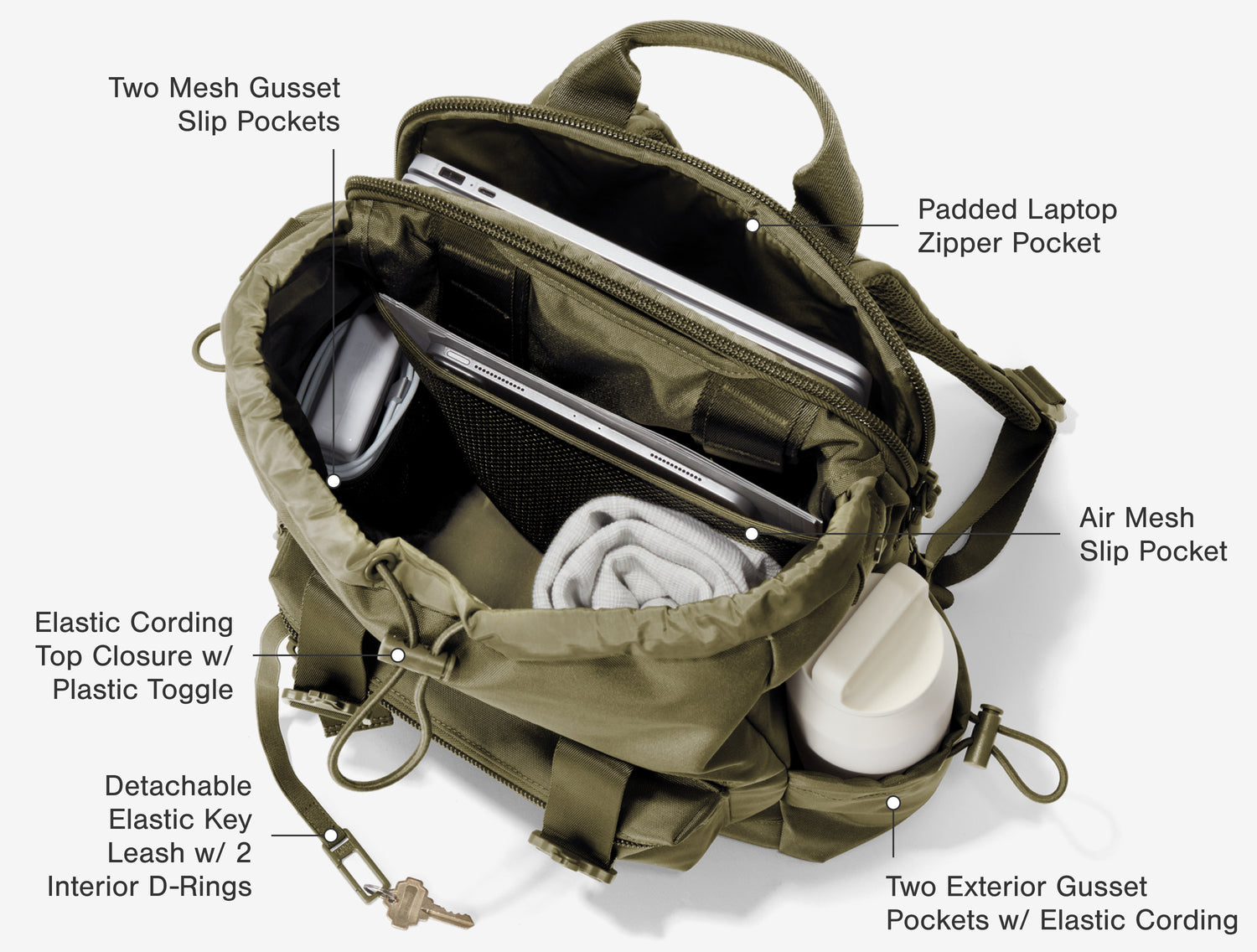 Brooklyn Flap Top Backpack - Travel Carry On Laptop Backpack